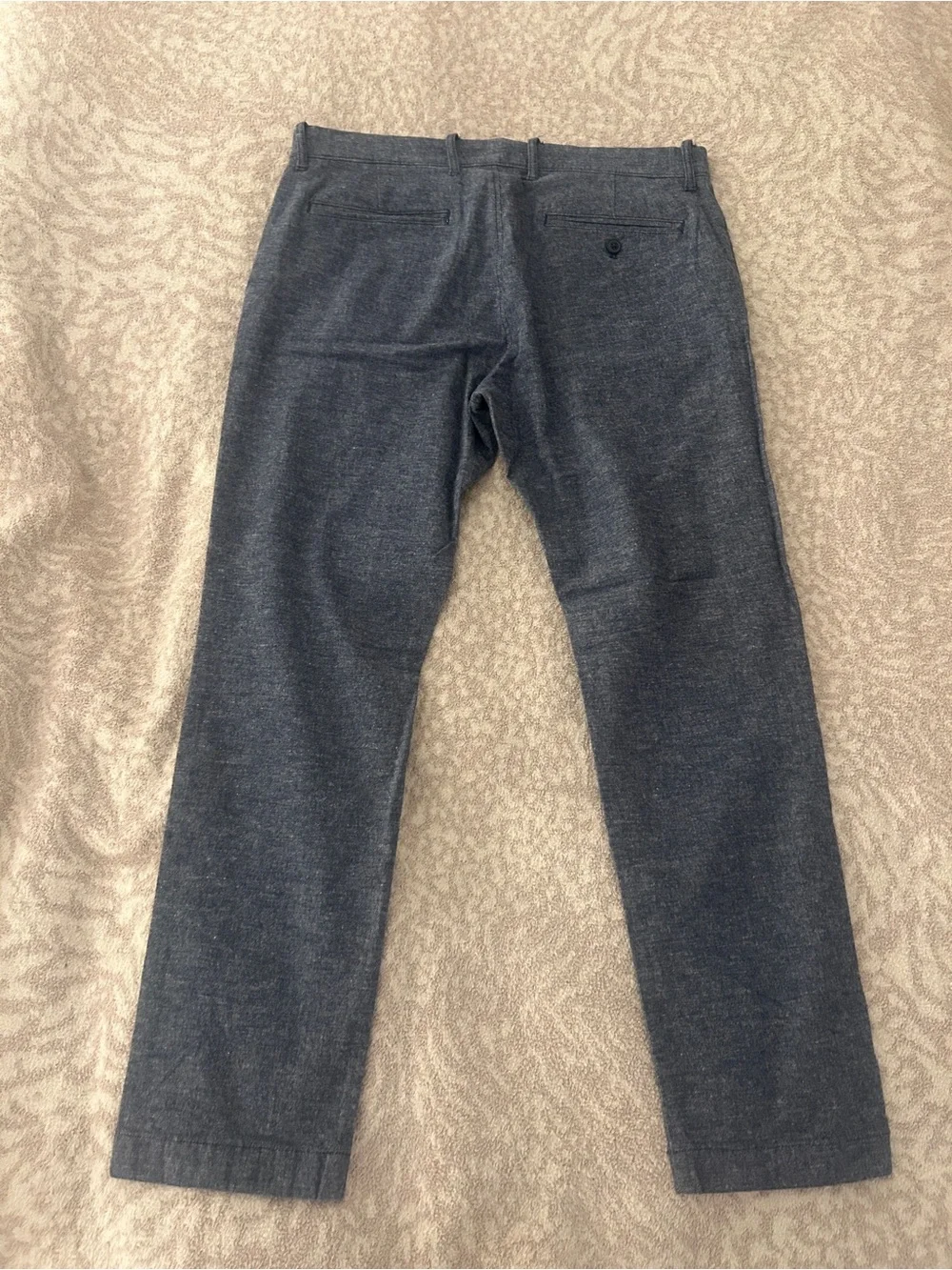 Men's J Crew 484 slim linen blend chinos in Heather Navy
